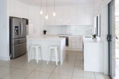 far way view of white kitchen