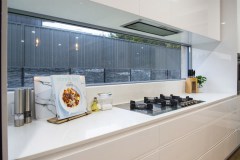 kitchen sink with window above