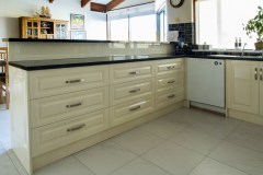 kitchen draws with black counter top